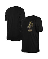 New Era Men's Black Los Angeles Lakers 2024/25 City Edition Chenille Heavyweight T-Shirt