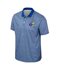 Colosseum Men's Royal Kansas Jayhawks Striped Polo Shirt