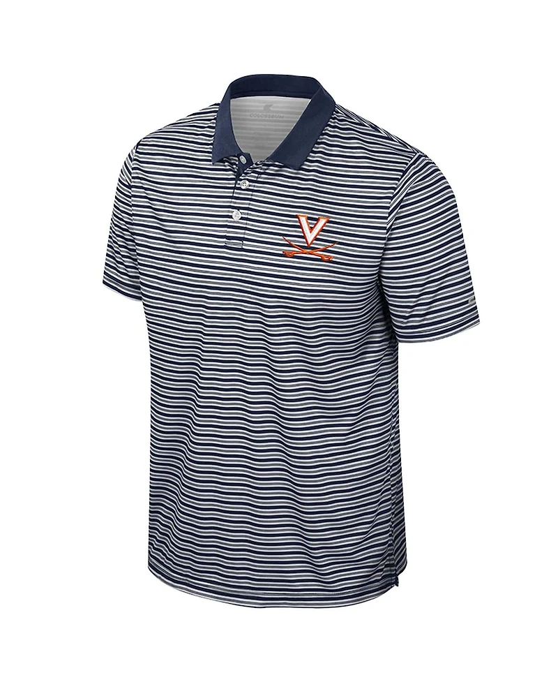 Colosseum Men's Navy Virginia Cavaliers Striped Polo Shirt