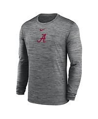 Nike Men's Charcoal Alabama Crimson Tide 2025 Sideline Velocity Performance Long Sleeve T-Shirt