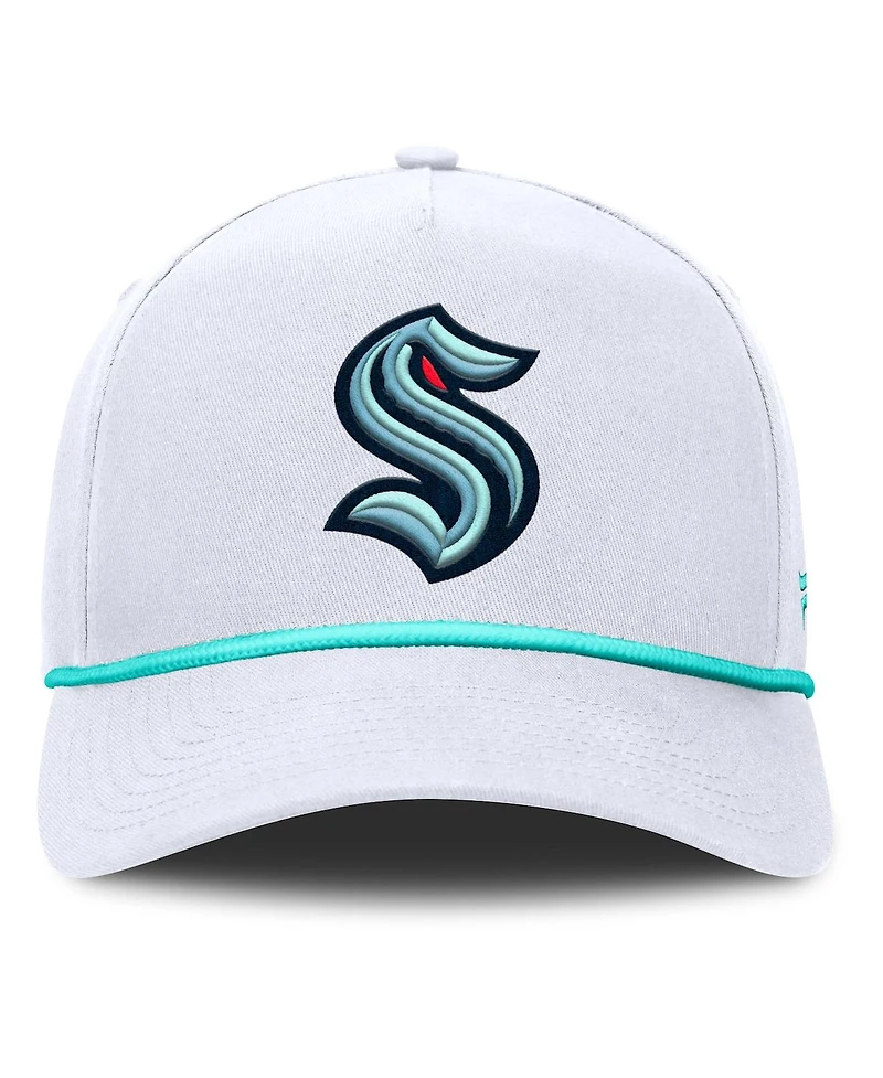 Fanatics Men's White Seattle Kraken Rope A-Frame Adjustable Hat
