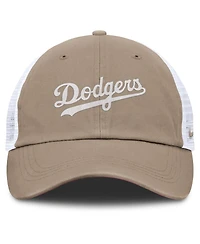 Nike Men's and Women's Khaki/White Los Angeles Dodgers Club Trucker Adjustable Hat