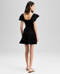 And Now This Women's Cotton V-Neck Fit & Flare Lace Dress, Exclusively at Macy's