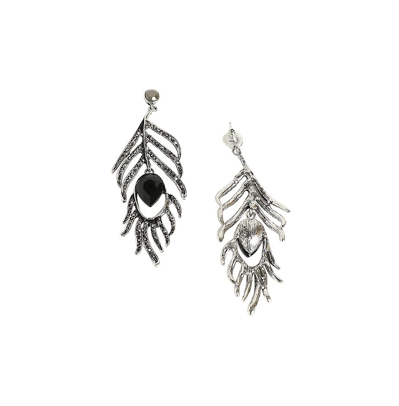 Sohi Stone Leaf Drop Earrings
