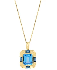 Effy Blue Topaz (7-5/8 ct. t.w.) & London Blue Topaz (1-3/8 ct. t.w.) 18" Pendant Necklace in 14k Gold-Plated Silver