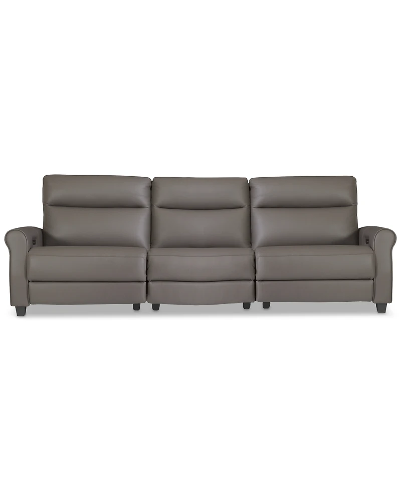 Thandler 3-Pc. Leather Sofa with 2 Power Recliners and 1 Drop Down Table, Exclusively at Macy's
