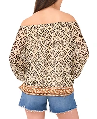 Vince Camuto Women's Printed Off-The-Shoulder Blouse