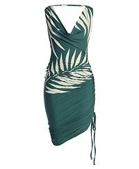 Jluxlabel Women's Palm Print Ruched Dress