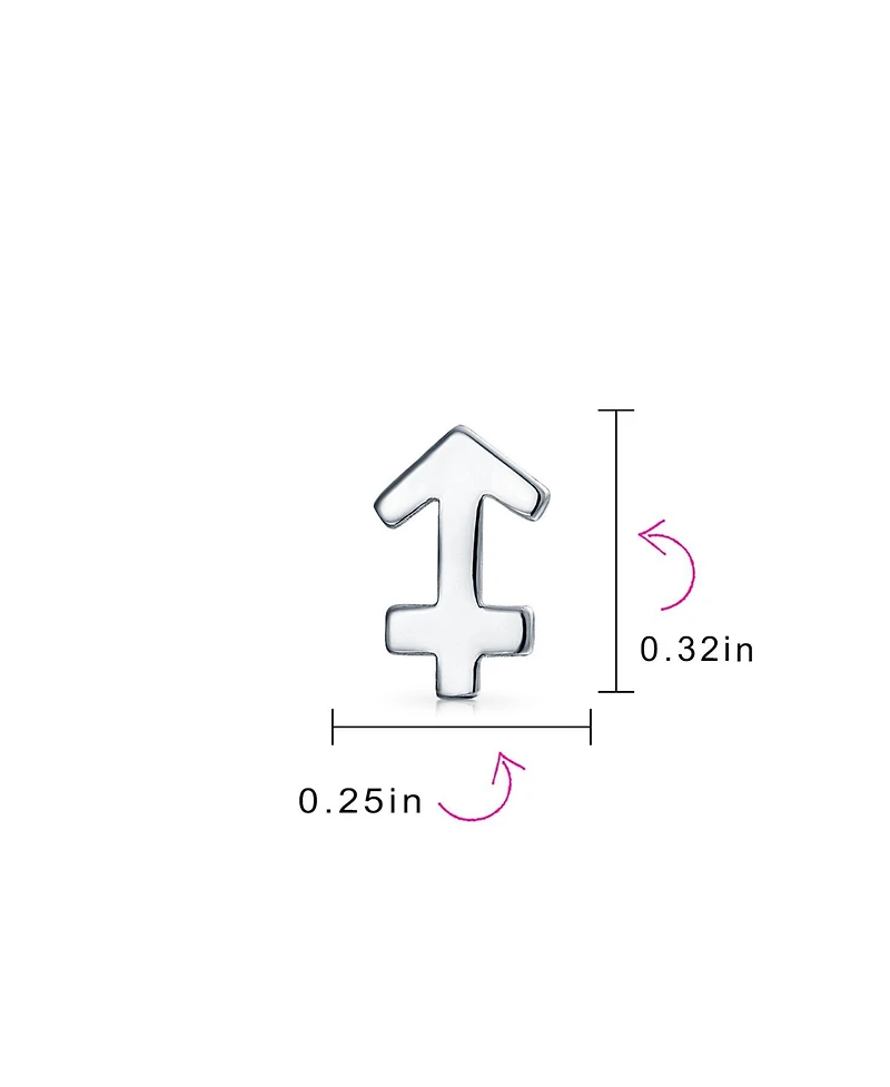 Bling Jewelry Tiny Simple Sagittarius Astrology Horoscope Zodiac Stud Earrings .925 Sterling Silver