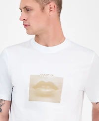Hugo Boss Men's Deterni Short Sleeve Crewneck Lips Graphic T-Shirt