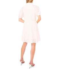 CeCe Women's Bow-Trim Short-Sleeve Baby Doll Dress