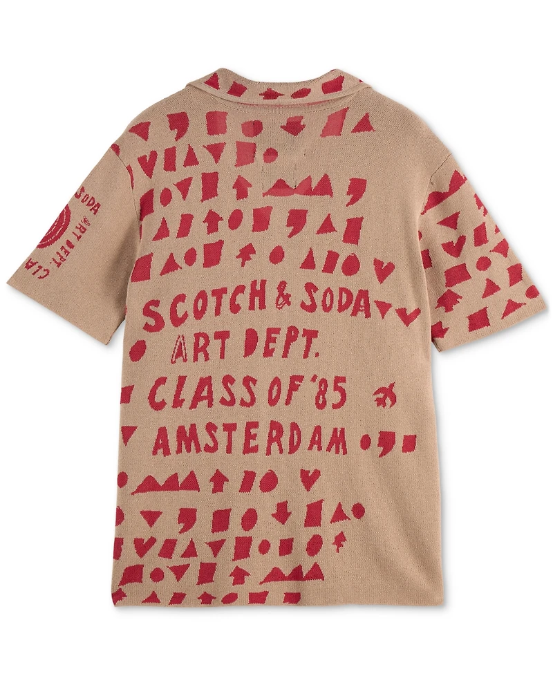 Scotch & Soda Men's Jacquard Text Logo Shirt