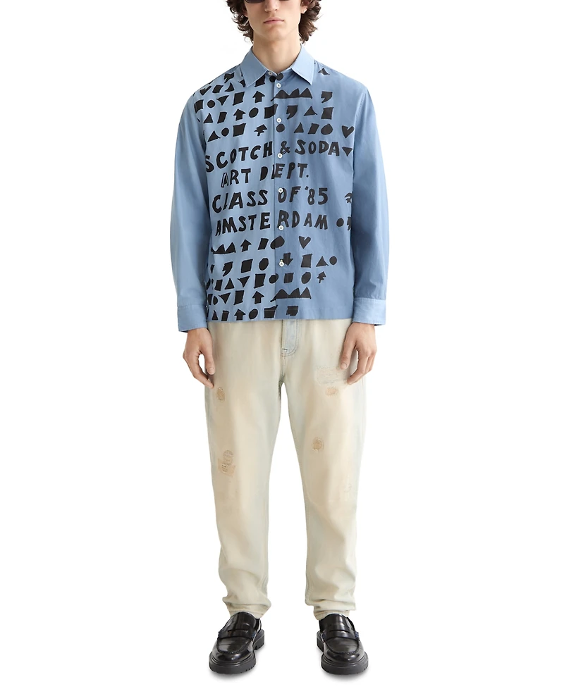 Scotch & Soda Men's Graphic Text Logo Shirt