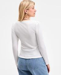 On 34th Women's Square-Neck Puff-Sleeve Top, Exclusively at Macy's