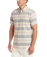 Weatherproof Vintage Men's Short Sleeve Burnout Striped Button-Front Shirt