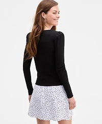 On 34th Women's Square-Neck Puff-Sleeve Top, Exclusively at Macy's