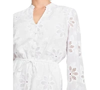 Guess Women's Hazel Embroidered Long-Sleeve Romper