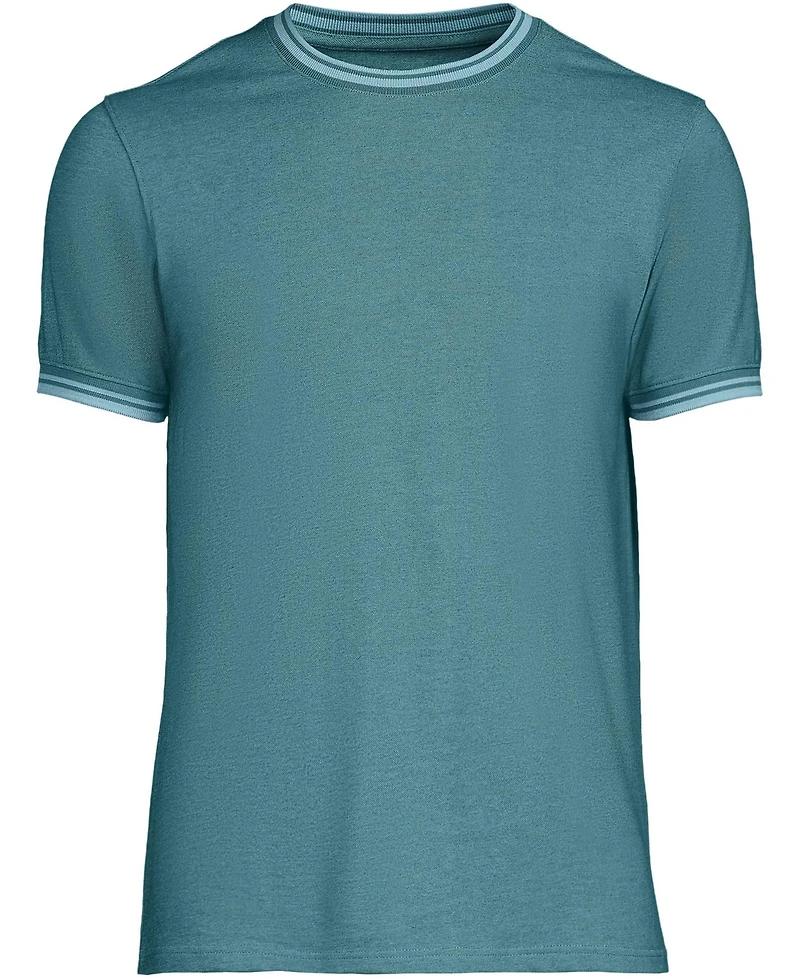 Lands' End Men's Short Sleeve Soft Pique Crew Tee