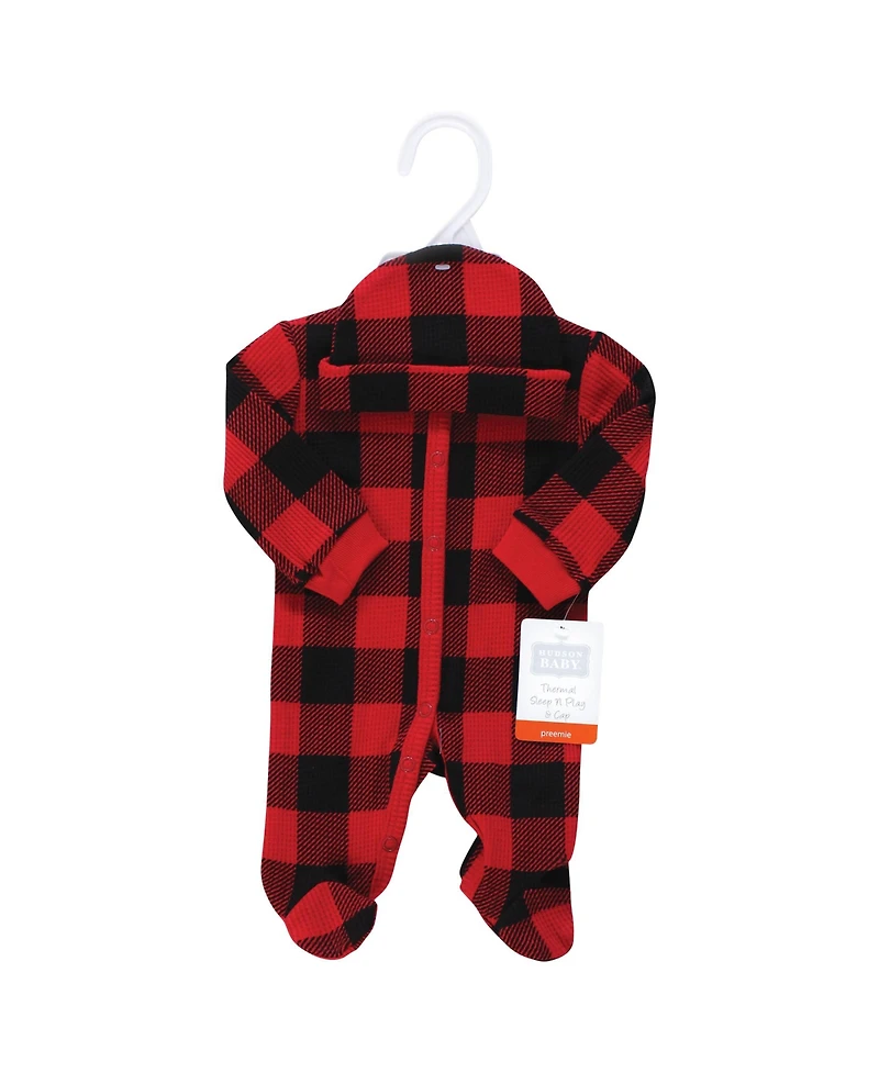 Hudson Baby Boys Cozy Thermal Preemie Collection with Beanie