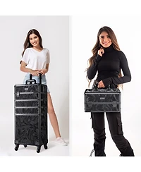 Byootique 3-Piece Makeup Train Cases Cosmetic Organizer Kit Wheel Cb Dusk