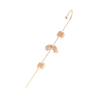 Sohi Gold-Plated Stones Cuff Earrings For Women