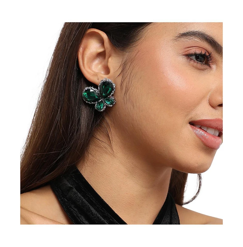 Sohi Embellished Butterfly Stud Earrings