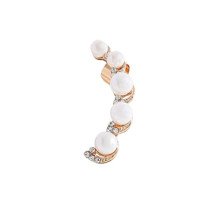 Sohi Gold-Plated Pearl Cuff Earrings