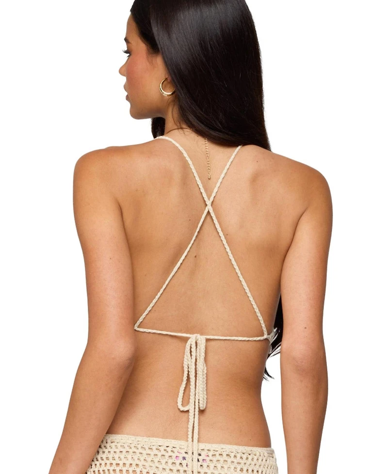 Edikted Women's Alora Iridescent Crochet Top