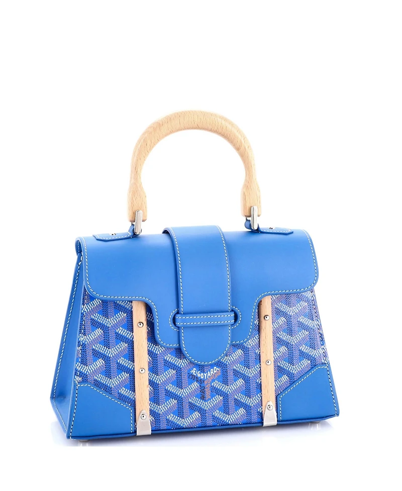 Pre-Owned Goyard Mini Structured Saigon Top Handle Bag Coated Canvas with Leather