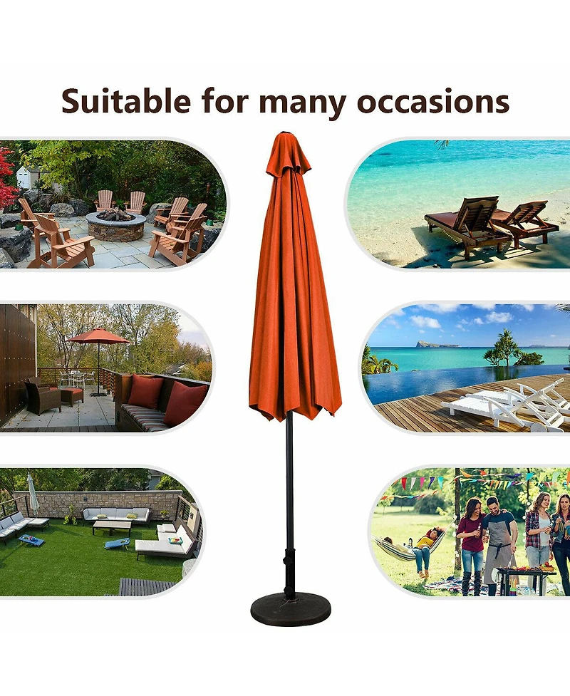 9 Ft Outdoor Market Patio Table Umbrella Push Button Tilt Crank Lift