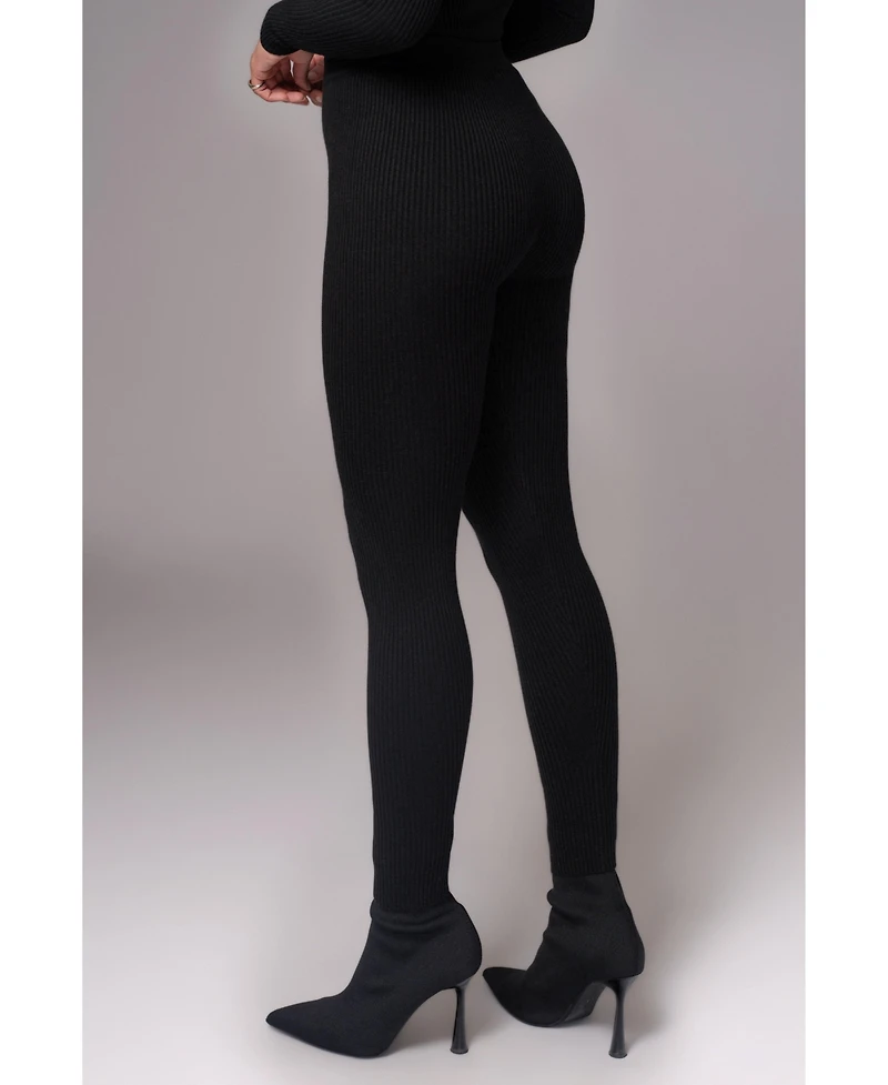 Jluxlabel Women's Grey Naaya Ribbed Leggings