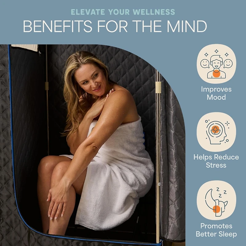 LifePro Revivify Mini Portable Sauna Box – Foldable Personal Steam Sauna Tent for Home Use with Adjustable Heat & Timer – Includes Chair