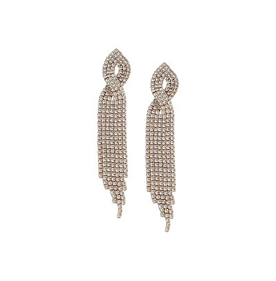 Sohi Silver-Plated Artificial Stone Drop Earrings