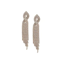 Sohi Silver-Plated Artificial Stone Drop Earrings