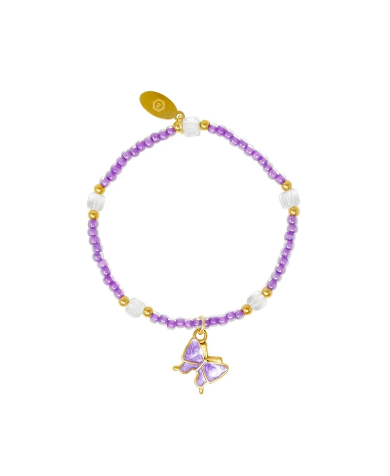 Zomi Gems Girls Butterfly Bead Dainty Bracelet Set