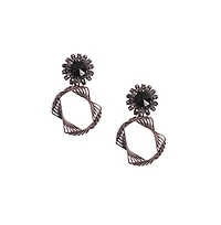 Sohi Twisted Square Daisy Drop Earrings