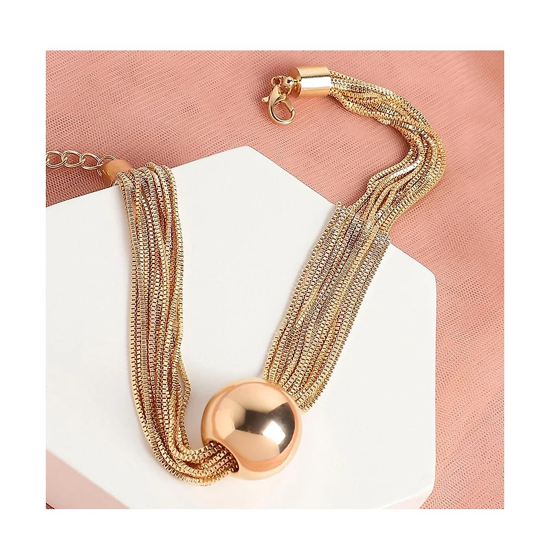 Sohi Rhinestones Ballchain Necklace