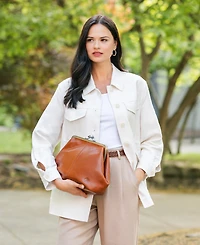 Patricia Nash Medium Sofia Kisslock Leather Bag