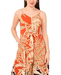 Vince Camuto Women's Printed Bow-Front Sleeveless Jumpsuit