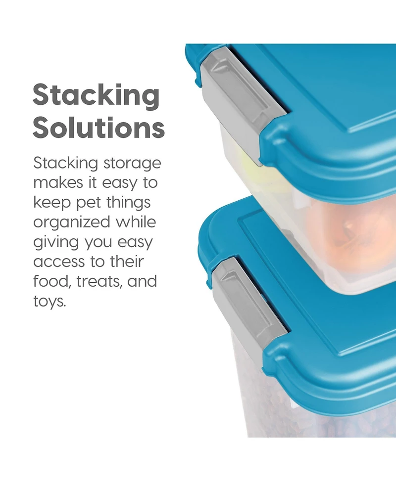 Iris Usa 30 lbs & 11 lbs Combo Airtight Dog Food Storage Container, Stackable Treat Box, 2-Cup Scoop, Casters, Keep Fresh, Easy Mobility