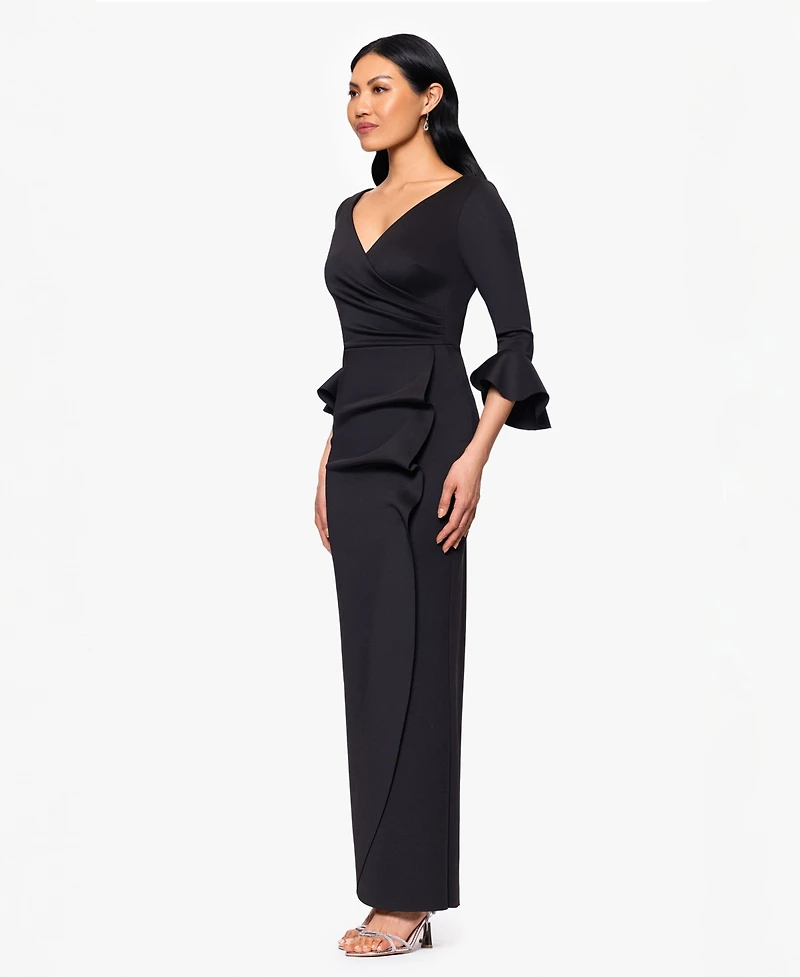 Betsy & Adam Women's V-Neck 3/4-Sleeve Sheath Dress