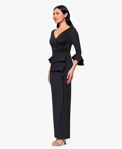 Betsy & Adam Women's V-Neck 3/4-Sleeve Sheath Dress