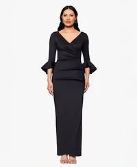 Betsy & Adam Women's V-Neck 3/4-Sleeve Sheath Dress