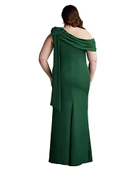 Tadashi Shoji Women's Cassia Bow-Shoulder Crepe Gown