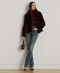 Lauren Ralph Women's Buttoned Faux-Fur Jacket