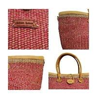 Brave Life Heart Handmade Sisal Straw Basket Tote Bag