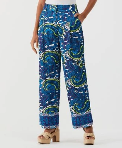 Ella Rafaella Womens Paisley Print High Rise Wide Leg Pants