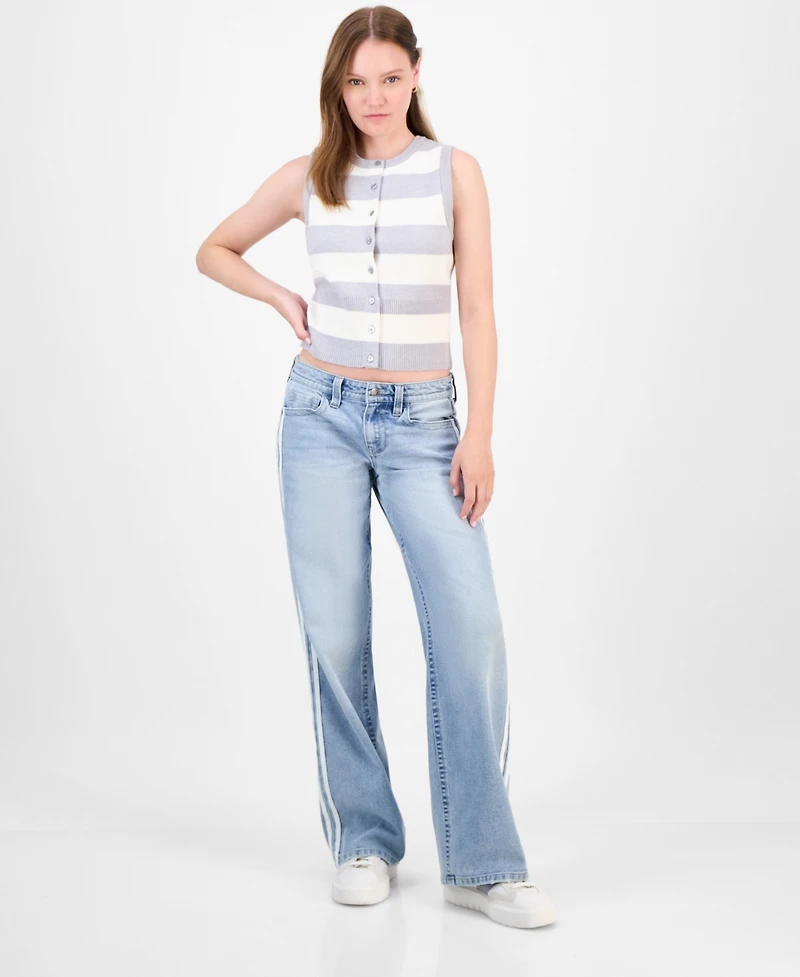 Ultra Flirt Juniors' Striped Crewneck Sweater Vest