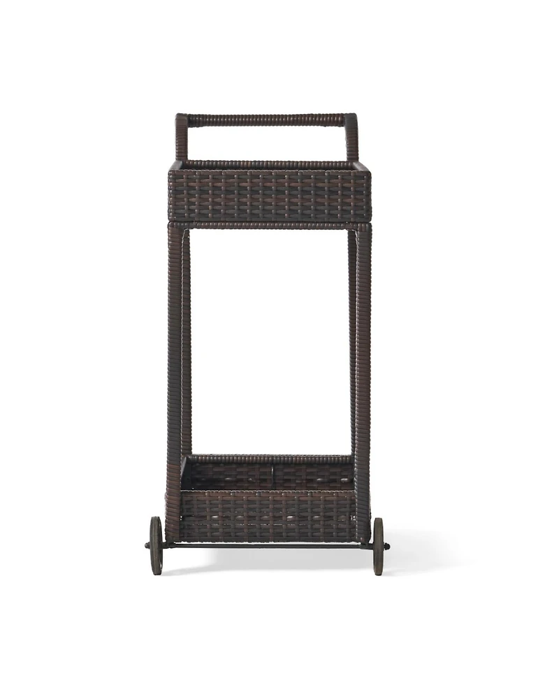 Mobile Resin Wicker Bar Cart - Entertain with Ease!