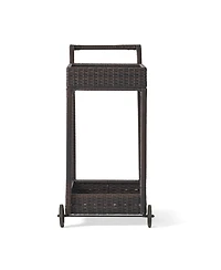 Mobile Resin Wicker Bar Cart - Entertain with Ease!